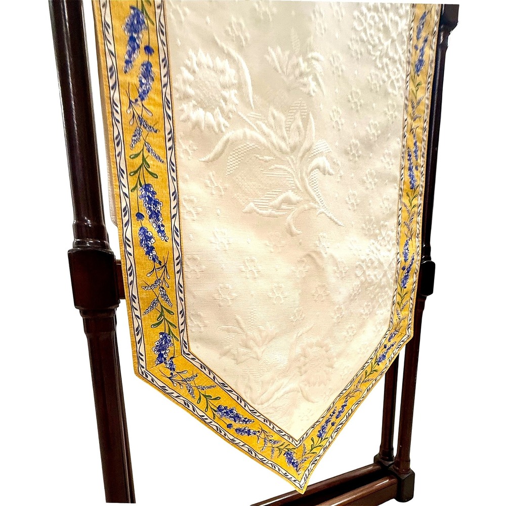 Tissus Toselli Lauris Jaune French Provence Table Runner Lavender 56x17.5